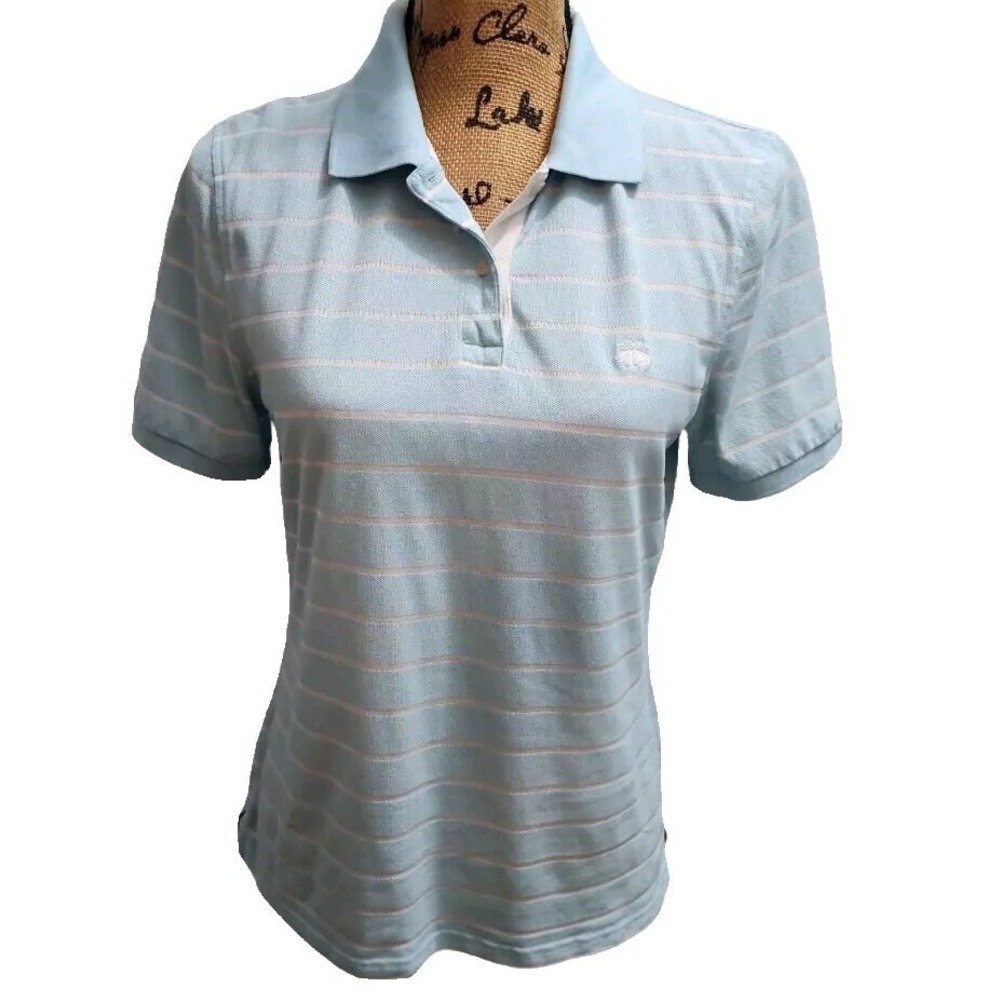 Brooks Brothers Performance Polo Striped Short Sleeve Top Light Blue M‎